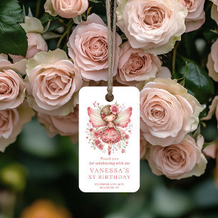 Pretty Fairy Girl Blush Floral Birthday Gift Tags