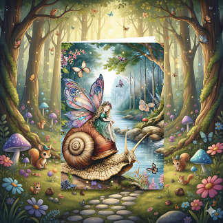 Pretty Fairy Land Birthday Card with Colouring Pag