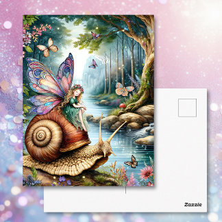 Pretty Fairy Land Magical Forest Postcard