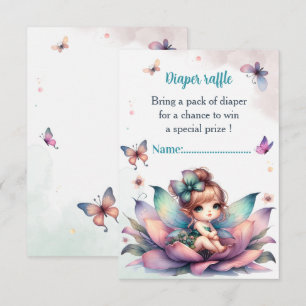 Pretty fairy sitting inside flower enclosure card