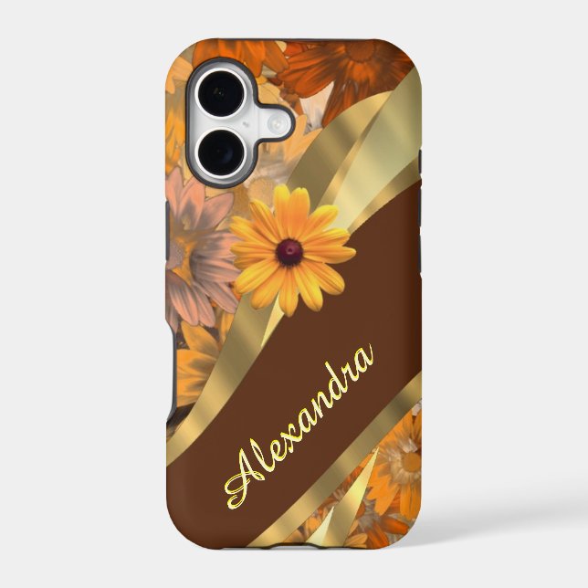 Pretty fall coloured floral personalised pattern (Back)
