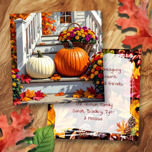 Pretty Fall Front Steps Happy Thanksgiving Card