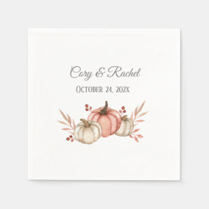 Pretty Fall Pumpkin Bouquet Wedding Napkin