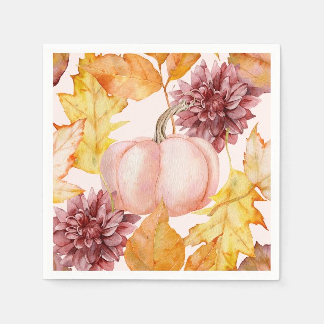 Pretty Fall Pumpkin Napkin (Front)