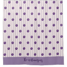 Pretty Family Name Blush & Violet Stripes, Flowers