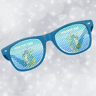 Pretty Fantasy Aqua Sea Dragon in Seaweed Blues Retro Sunglasses