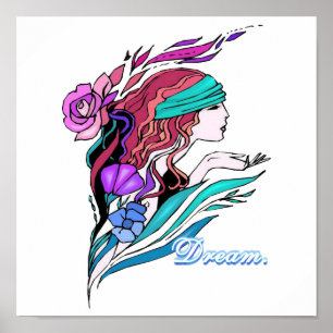 pretty fantasy girl dream poster