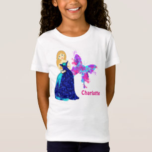Pretty Fashion Butterfly Illustration Personalised T-Shirt