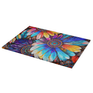Pretty Feathers Cutting Board