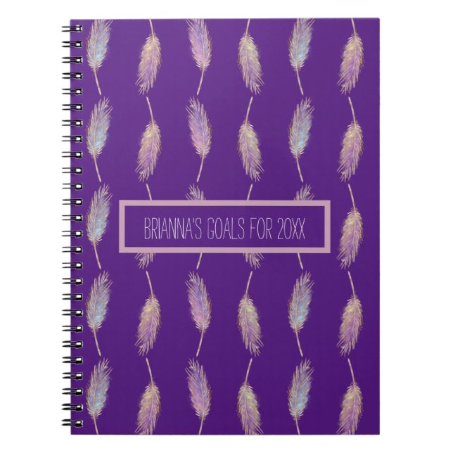 Pretty Feathers Goals Notebook (Front)