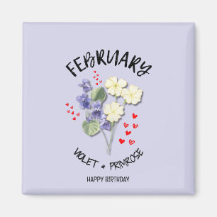 Pretty FEBRUARY Birth Month Flower Birthday Magnet