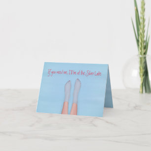 pretty feet soaking in the cool water note card