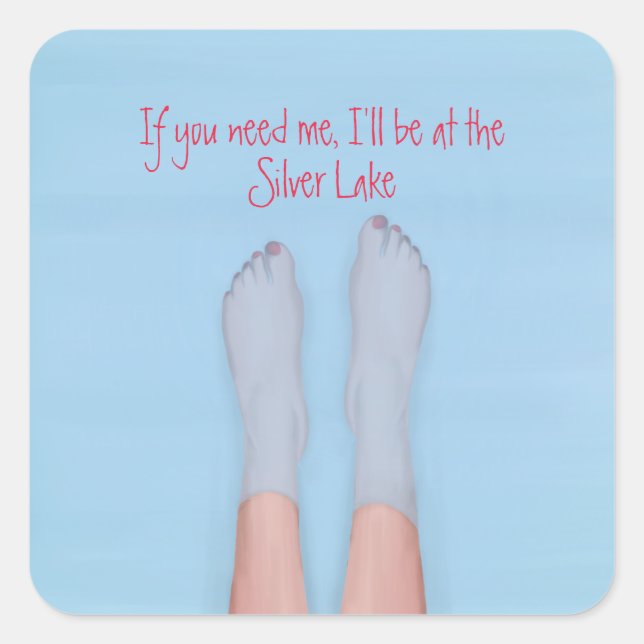 pretty feet soaking in the cool water   note card  square sticker (Front)