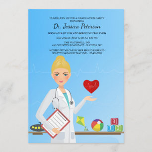 Pretty Female Paediatrician Invitation