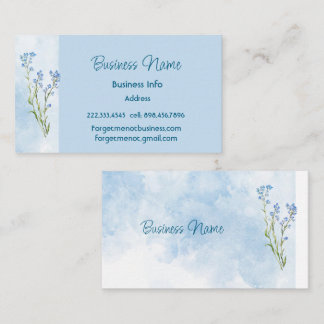 Pretty Feminine Floral Forget-me-not Flower Business Card
