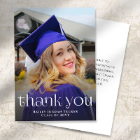 Pretty Feminine Graduation Full-Photo Thank You
