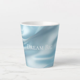 Pretty Feminine Light Blue Faux Satin Latte Mug