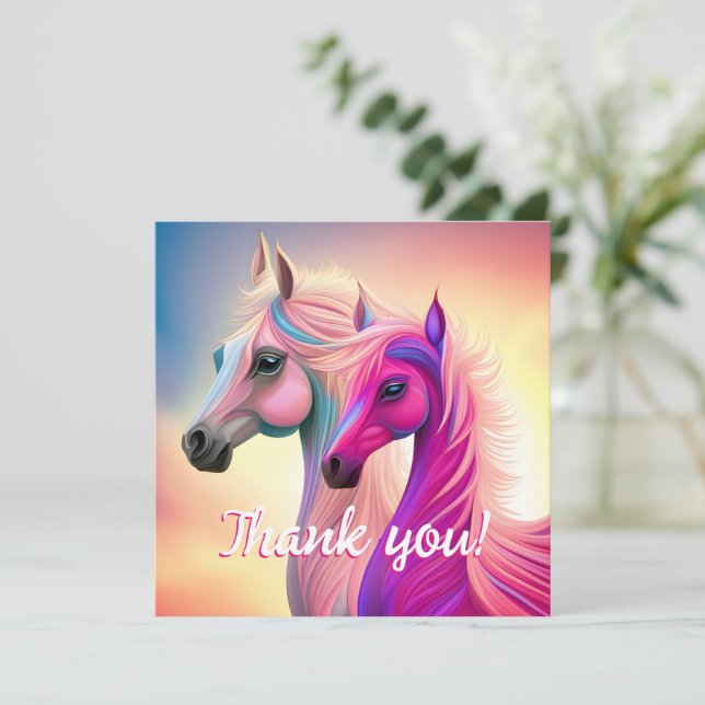 Pretty Filly Or Colt   Thank You Card (Standing Front)