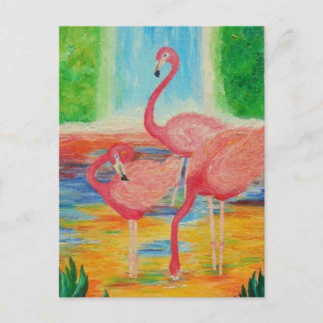 Pretty Flamingos Postcard (Front)