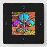 Pretty Fleur De Lis Design Wall Clock