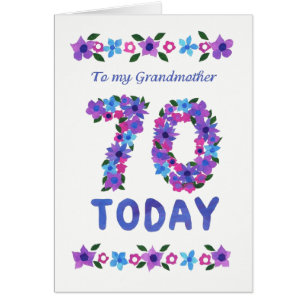 Pretty Floral 70th Birthday, for Grandmother