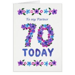 Pretty Floral 70th Birthday, for Partner