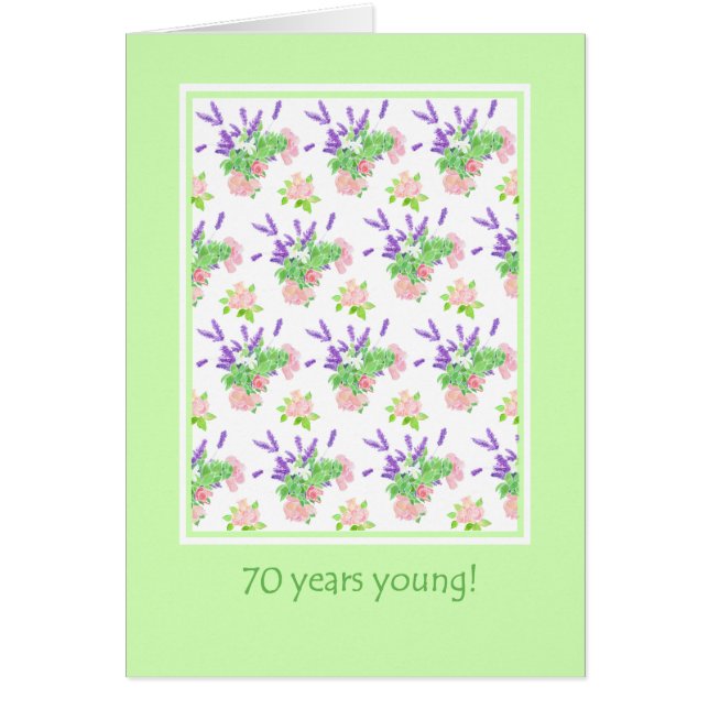 Pretty Floral 70th Birthday Greeting (Front)