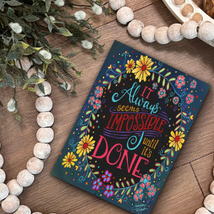 Pretty Floral Anything is Possible Inspiring Quote Card