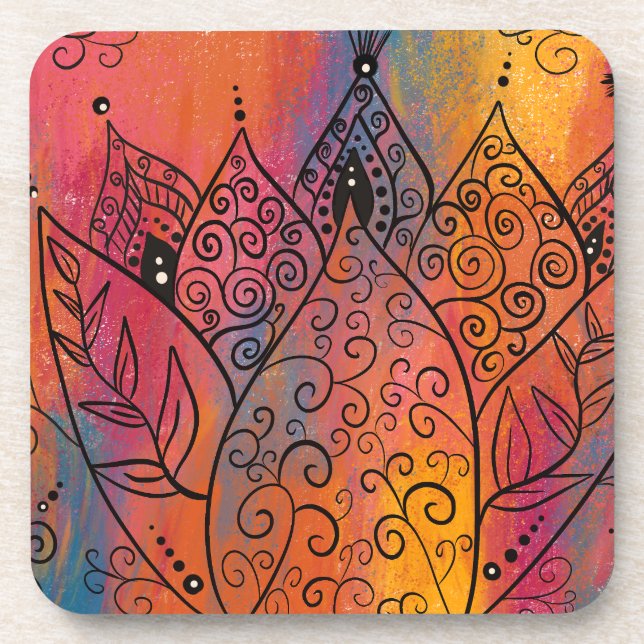 Pretty Floral Art Coaster (Front)