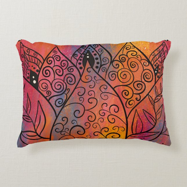 Pretty Floral Art Decorative Cushion (Front)