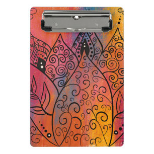 Pretty Floral Art Mini Clipboard