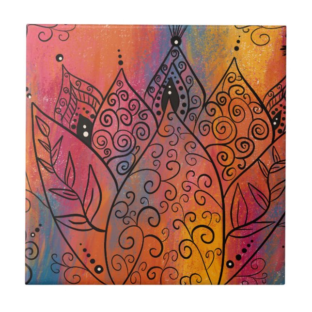 Pretty Floral Art Tile (Front)