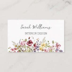 Pretty Floral Artistic Business Card