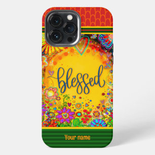 Pretty Floral Blessed Inspirivity Name Case-Mate iPhone 13 Pro Max Case