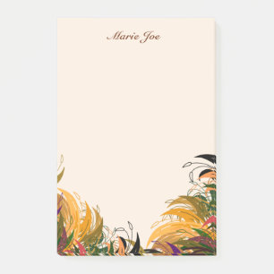 Pretty Floral Boarder Prints Personalised Post-it Notes