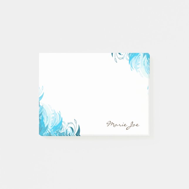 Pretty Floral Boarder Prints Personalised Post-it Notes (Front)