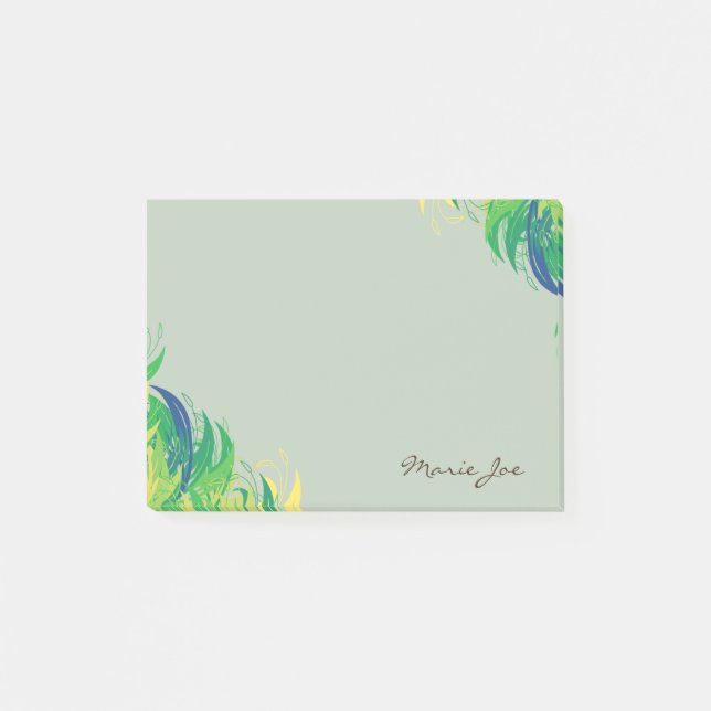 Pretty Floral Boarder Prints Personalised Post-it Notes (Front)