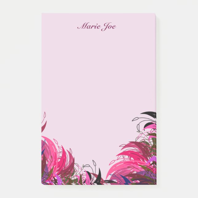 Pretty Floral Boarder Prints Personalised Post-it Notes (Front)