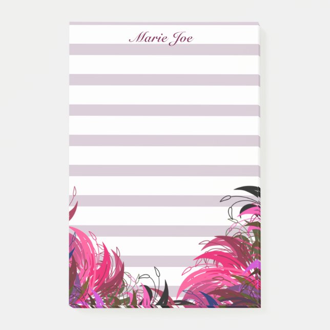 Pretty Floral Boarder Prints Personalised Post-it Notes (Front)