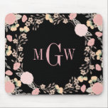Pretty Floral Botanical Monogram Mousepad<br><div class="desc">Little Bayleigh.</div>