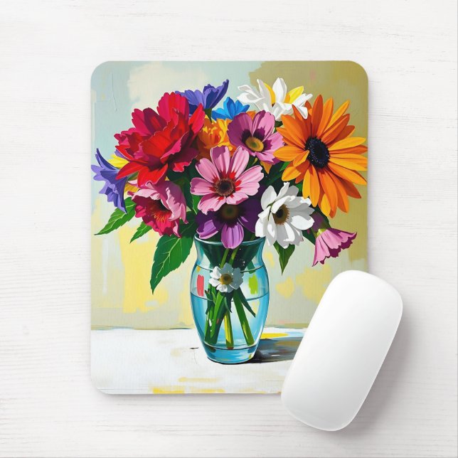 Pretty Floral Botanical   Mouse Pad (With Mouse)