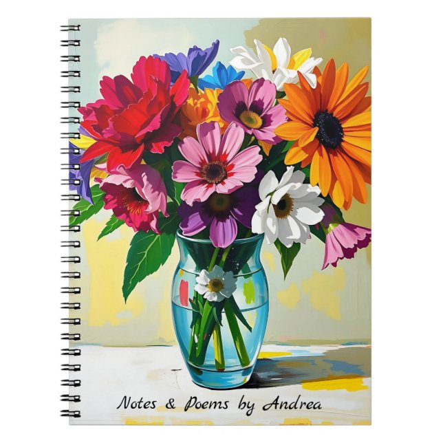 Pretty Floral Botanical Personalised Notebook (Front)