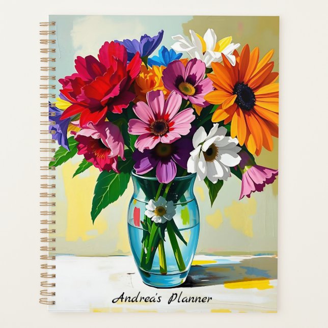 Pretty Floral Botanical Personalised Planner (Front)