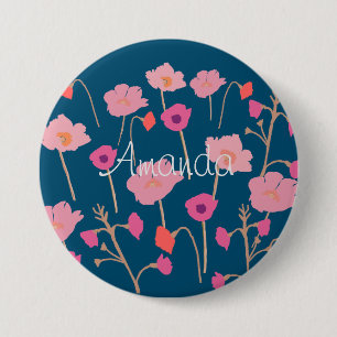 Pretty Floral Bridesmaid Gift 7.5 Cm Round Badge