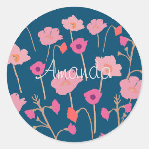 Pretty Floral Bridesmaid Gift Classic Round Sticker