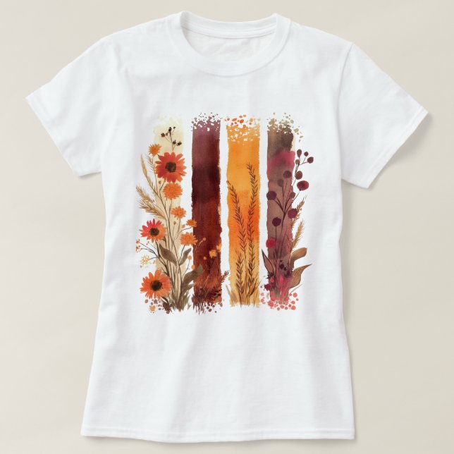 Pretty Floral Brushstroke  T-Shirt (Design Front)