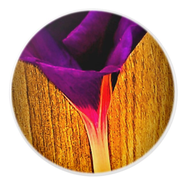 Pretty Floral Ceramic Knob (Front)