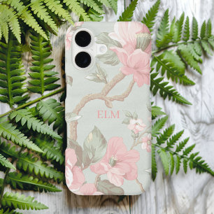Pretty Floral Chintz Pattern Monogrammed Vintage