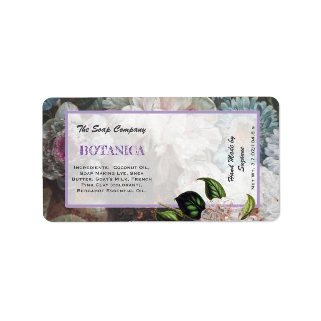 Pretty Floral Cosmetics Packaging Sticker/Label Label (Front)