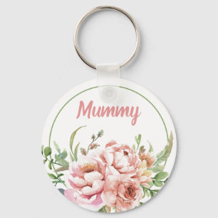 Pretty Floral Custom Keychain For Mummy